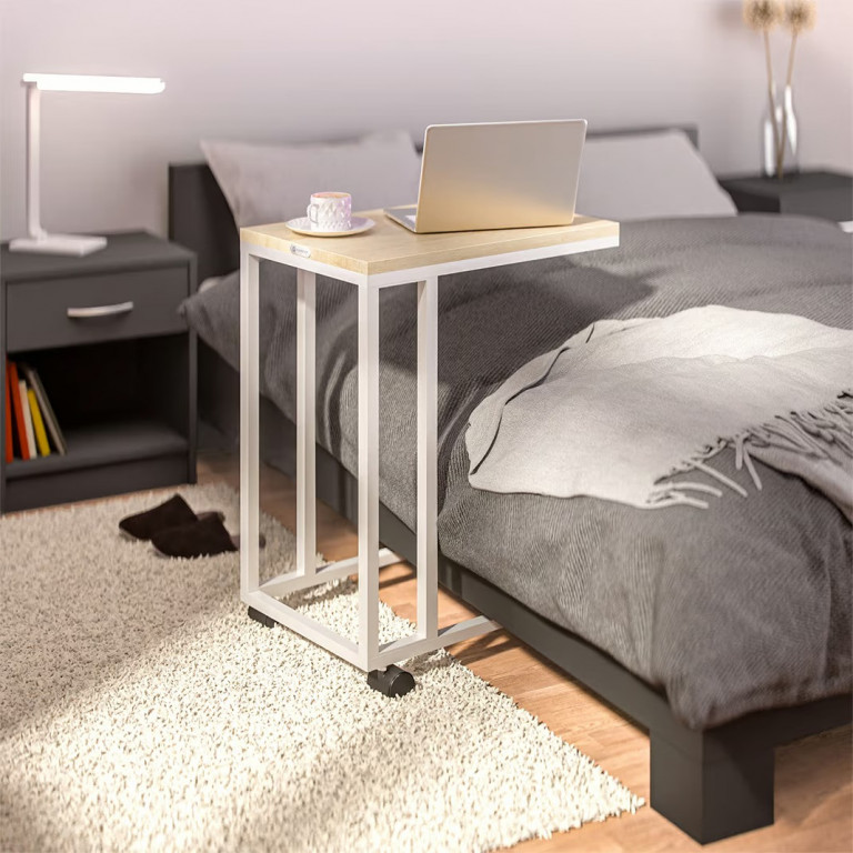 Odkládací stolek 50x35x65/70cm | bílý