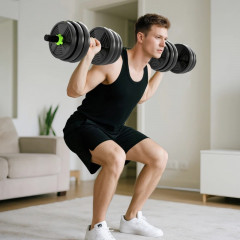 Činky 3v1 20 kg | černé + zelené č.1