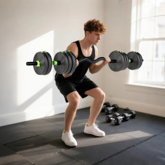 Činky 3v1 20 kg | černé + zelené č.2