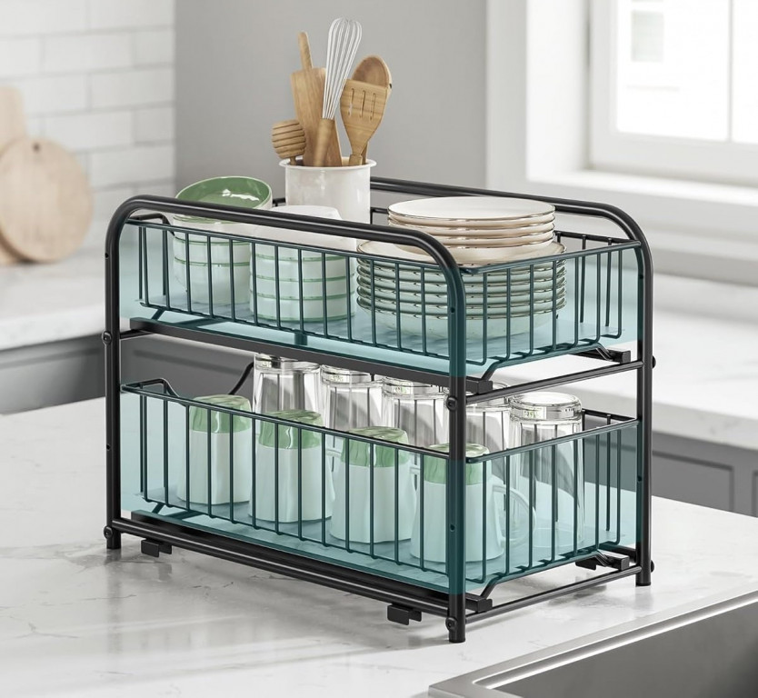 Kuchyňský organizér 2 patrový | černý