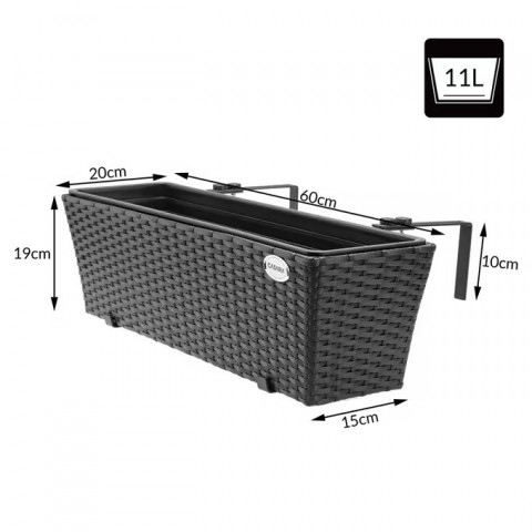 Sada 2 květináčů z polyratanu | černá č.4