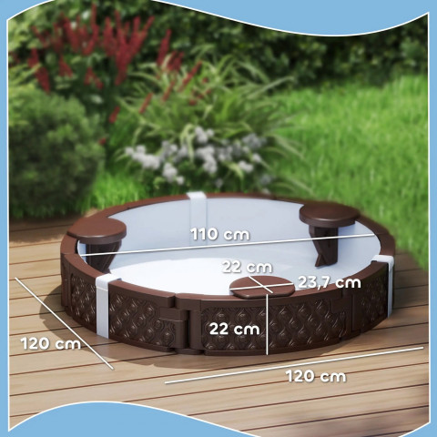 Kulaté pískoviště se 3 sedátky | tmavě hnědé č.2