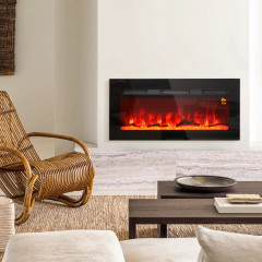 Elektrický krb s LED efektem plamene 91,4x15,8x45 cm | černý č.1