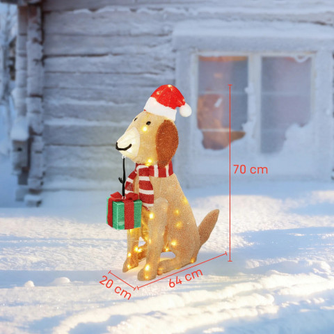 Vánoční dekorace, štěně s LED osvětlením | vícebarevná č.2
