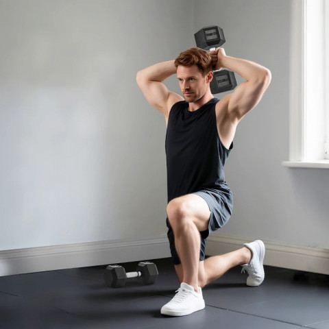 Litinové činky s vroubkovanou rukojetí, 2x12,5 kg | černé č.3