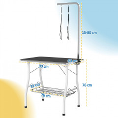 Výškově nastavitelný trimovací stůl | černý + bílý č.2