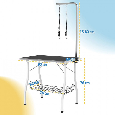 Výškově nastavitelný trimovací stůl | černý + bílý č.2