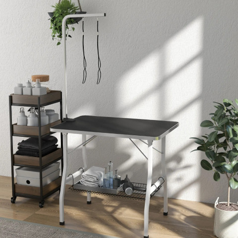 Výškově nastavitelný trimovací stůl | černý + bílý č.3