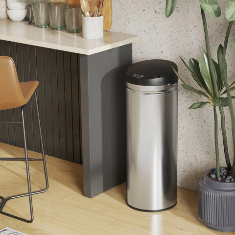 Odpadkový koš se senzorem 50 litrů | stříbrný č.4
