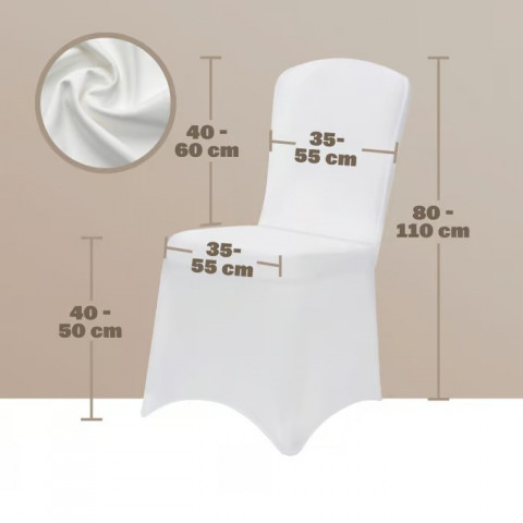 Sada 4 potahů na židle | bílá č.3