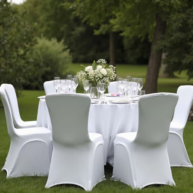 Sada 4 potahů na židle | bílá