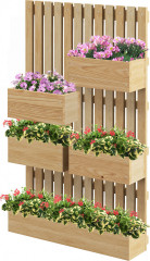 Vyvýšený zahradní záhon s mříží 60 x 16 x 100 cm | přírodní č.1