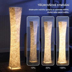 Stmívatelná stojací LED lampa se stínítkem s papírovým vzhledem | bílá č.2
