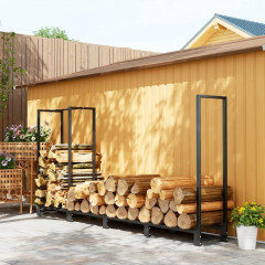 Stojan na palivové dřevo, 240 x 32 x 115 cm | černý č.1