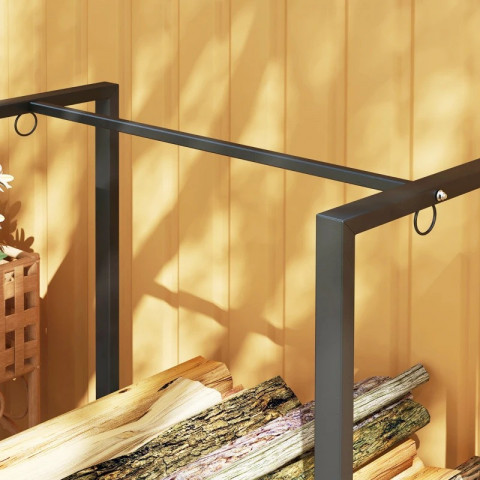 Stojan na palivové dřevo, 240 x 32 x 115 cm | černý č.6