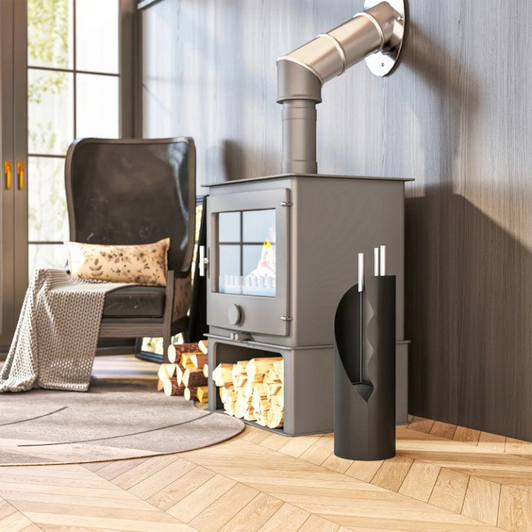 4dílná sada krbového příslušenství | černá