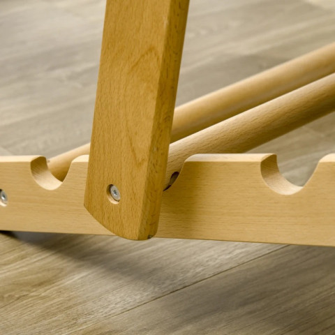 Naklápěcí dřevěné křeslo se silným polstrovaným polštářem, 71 x 89 x 96 cm | hnědé č.4