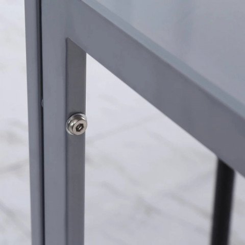 Jídelní stůl s deskou z tvrzeného skla, 75 x 75 x 75 cm | šedý č.3