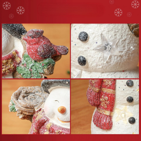 Vánoční dekorační sněhulák 38 cm | pestrobarevný č.5