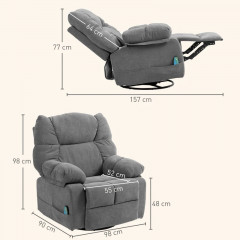 Masážní relaxační křeslo Stella 98 x 90 x 98 cm | tmavě šedé č.2
