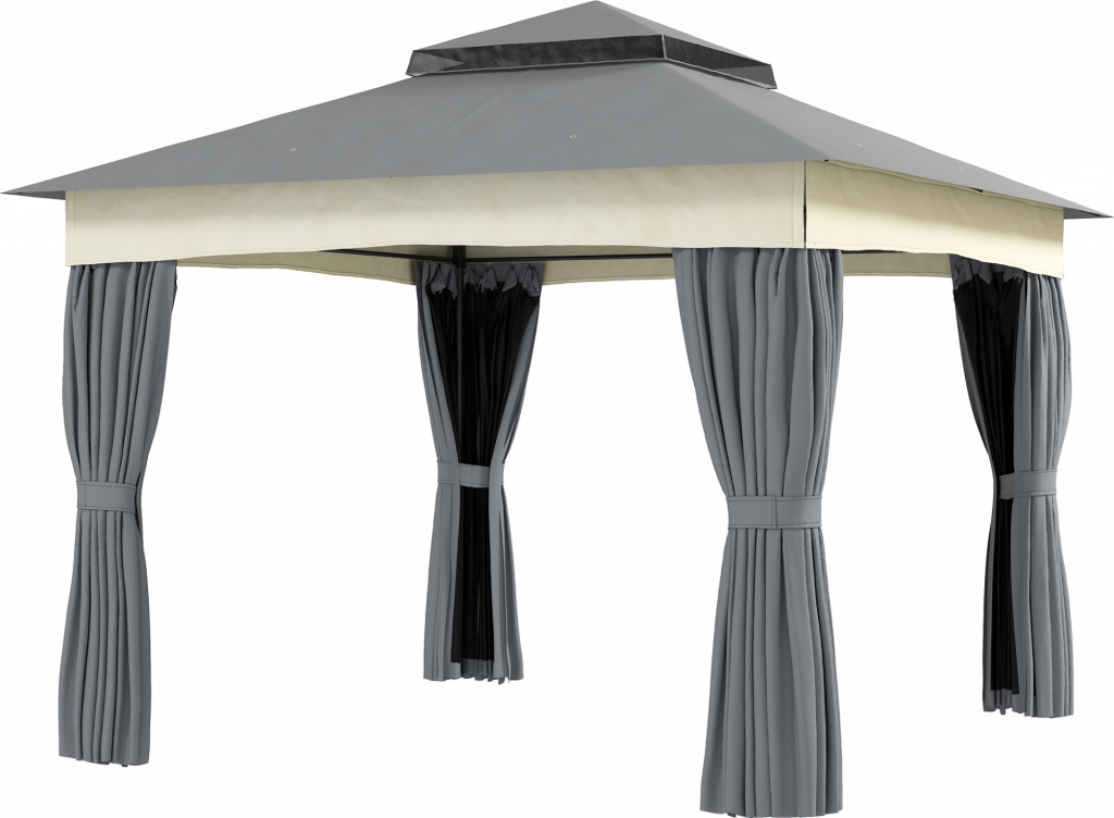 Altán s dvojitou střechou 3 x 3 m | tmavě šedý