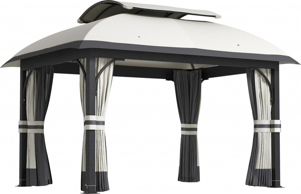 Altán s dvojitou střechou 4 x 3,3 m | světle šedý