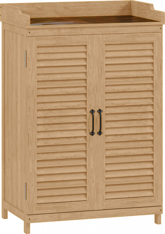 Zahradní dřevěná skříňka 65,5 x 40 x 98,5 cm | žlutá