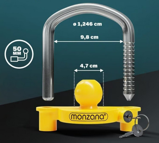 Zámek na přívěs 157x79x150mm | žlutý č.2