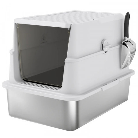 Kočičí toaleta pro kočky do 15 kg | světle šedá č.4