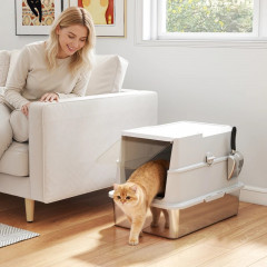 Kočičí toaleta pro kočky do 15 kg | světle šedá č.1