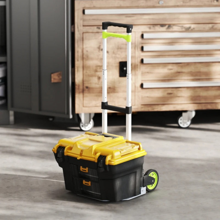 Hliníkový přepravní vozík s teleskopickou rukojetí | stříbrný + černý