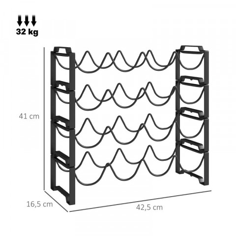 Stojan na 16 lahví vína | černý č.4