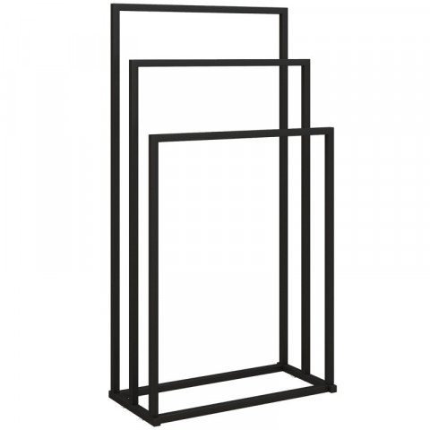 Stojanový držák na ručníky se 3 tyčemi, 45 x 21,5 x 85 cm | černý č.4