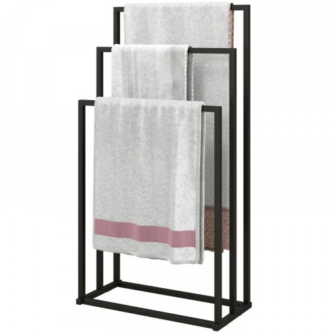 Stojanový držák na ručníky se 3 tyčemi, 45 x 21,5 x 85 cm | černý č.7