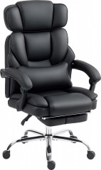 Kancelářská židle s podnožkou a bederní opěrkou | černá č.1