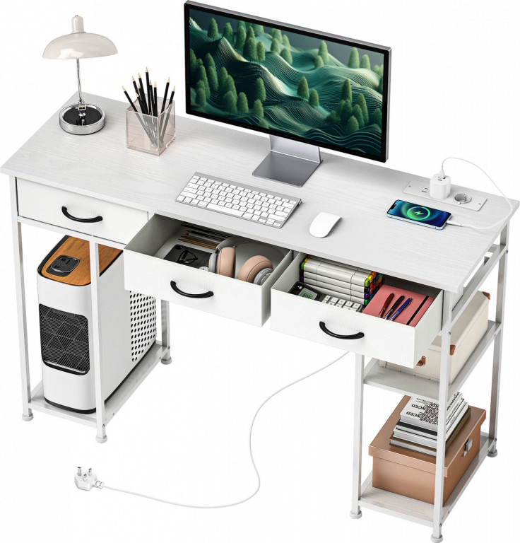 Počítačový stůl 120 x 40 cm | bílý