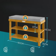 Botník z akáciového dřeva 90x30x48cm č.2