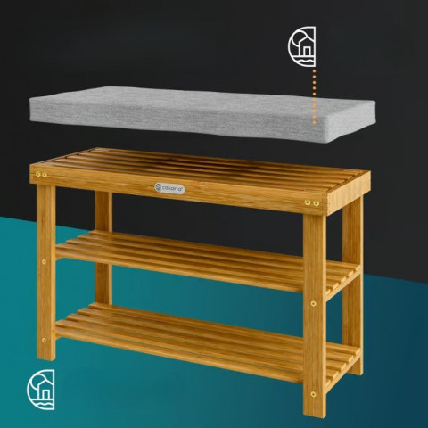 Botník z akáciového dřeva 90x30x48cm č.3