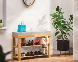 Botník z akáciového dřeva 90x30x48cm č.1