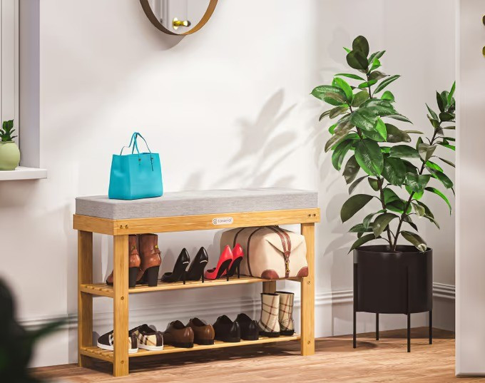 Botník z akáciového dřeva 90x30x48cm