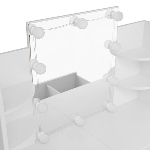 Toaletní stolek Bella s LED osvětlením | bílý č.6