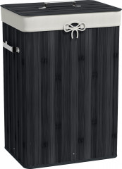 Úzký koš na prádlo s víkem 72 litrů | černý č.1