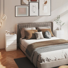 Noční stolky se 3 zásuvkami, 2 kusy | bílé č.2