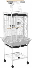 Klec pro papoušky se 3 dvířky 62,5 x 62,5 x 156 cm | bílá č.1