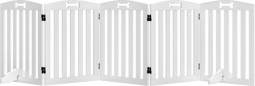 Volně stojící ochranná ohrádka s nožičkami 258 x 61 cm | bílá