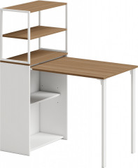 Skládací psací stůl se 4 policemi 105 x 60 x 127 cm | přírodní č.1