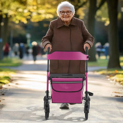 Čtyřkolové fialové chodítko pro seniory Rollator č.2