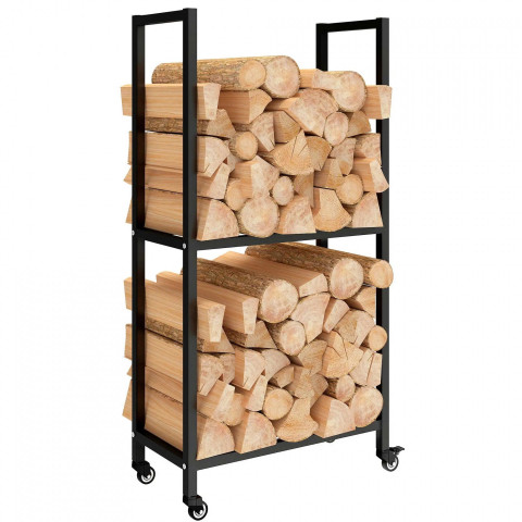 Stojan na palivové dřevo pro interiér, 60 x 30 x 119 cm | černý č.5