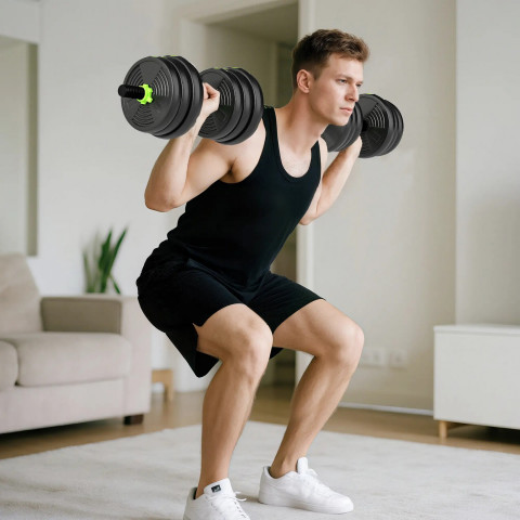 Nastavitelná sada činek 3 v 1, 25 kg | černá č.4