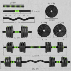 Nastavitelná sada činek 3 v 1, 25 kg | černá č.3